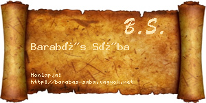 Barabás Sába névjegykártya